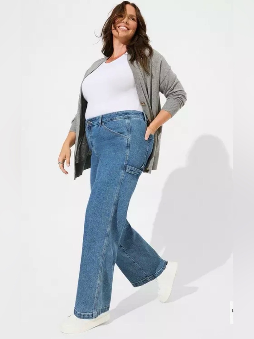 torrid High-Rise Carpenter Wide-Leg Blue Jeans 12R